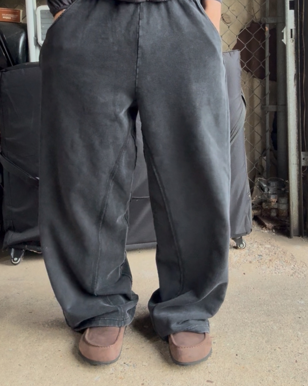Blank Faded Black Sweatpants